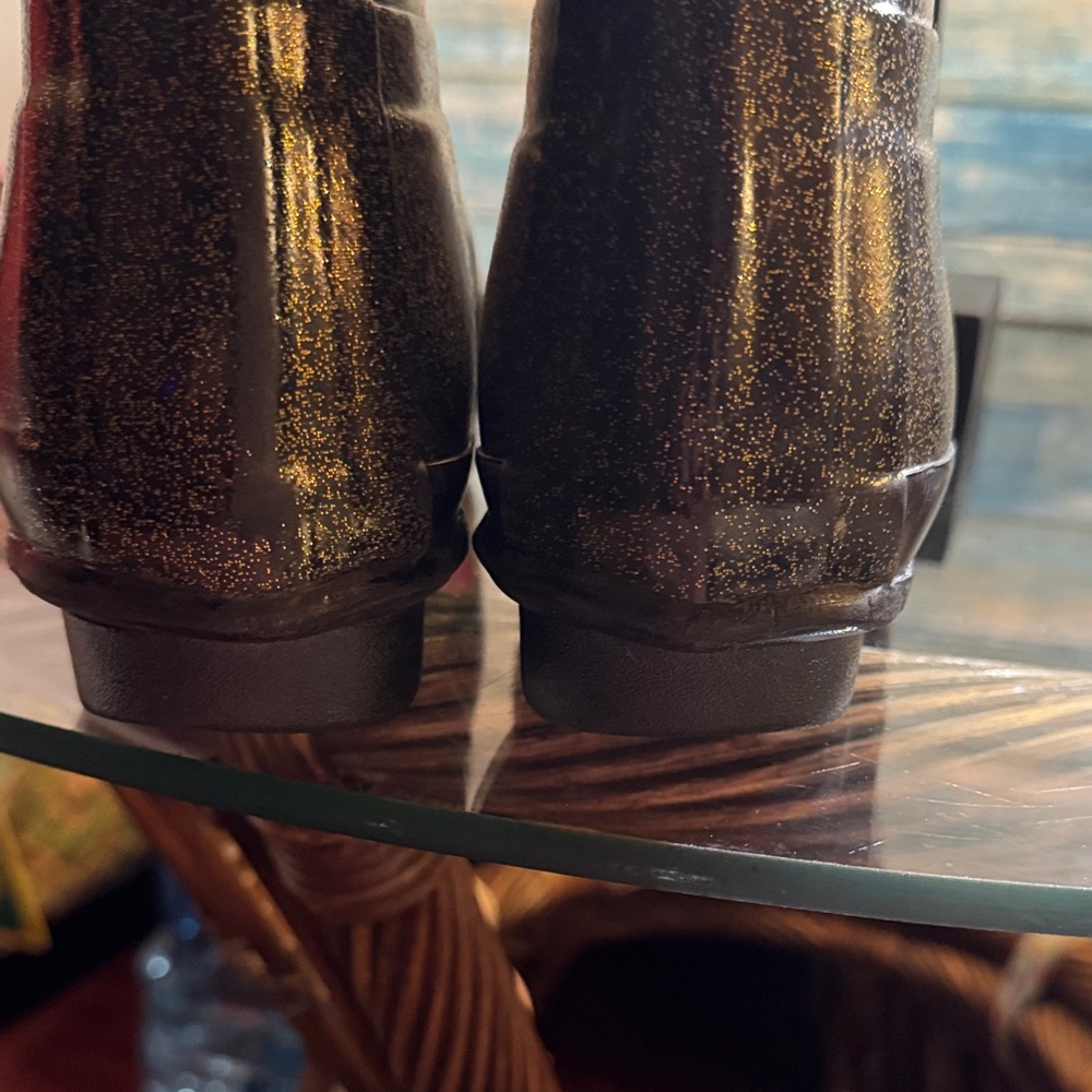 Hunter Shiny Black Knee-High Boots - Picture 9 of 11
